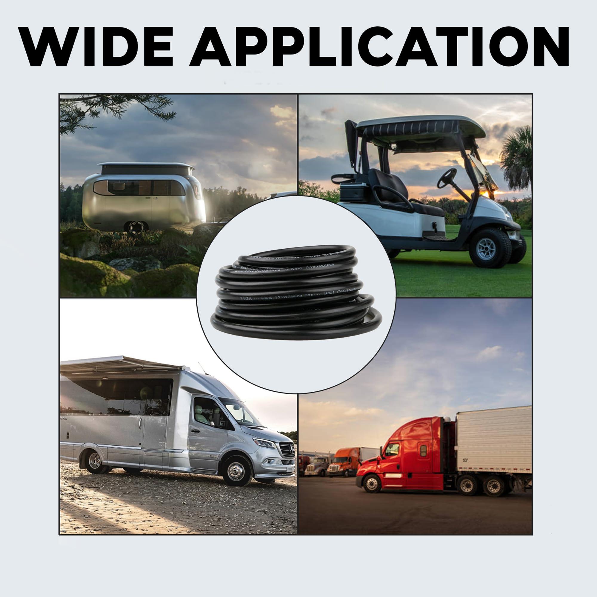 BEST CONNECTIONS BEST CONNECTIONS 7 Way Trailer Wire (25 Feet) Heavy Duty 14 Gauge 7 Conductor Insulated Cable Durable, Weatherproof, Color-Coded 7 Way Trailer Wiring Extension for RV Trailer and Automotive