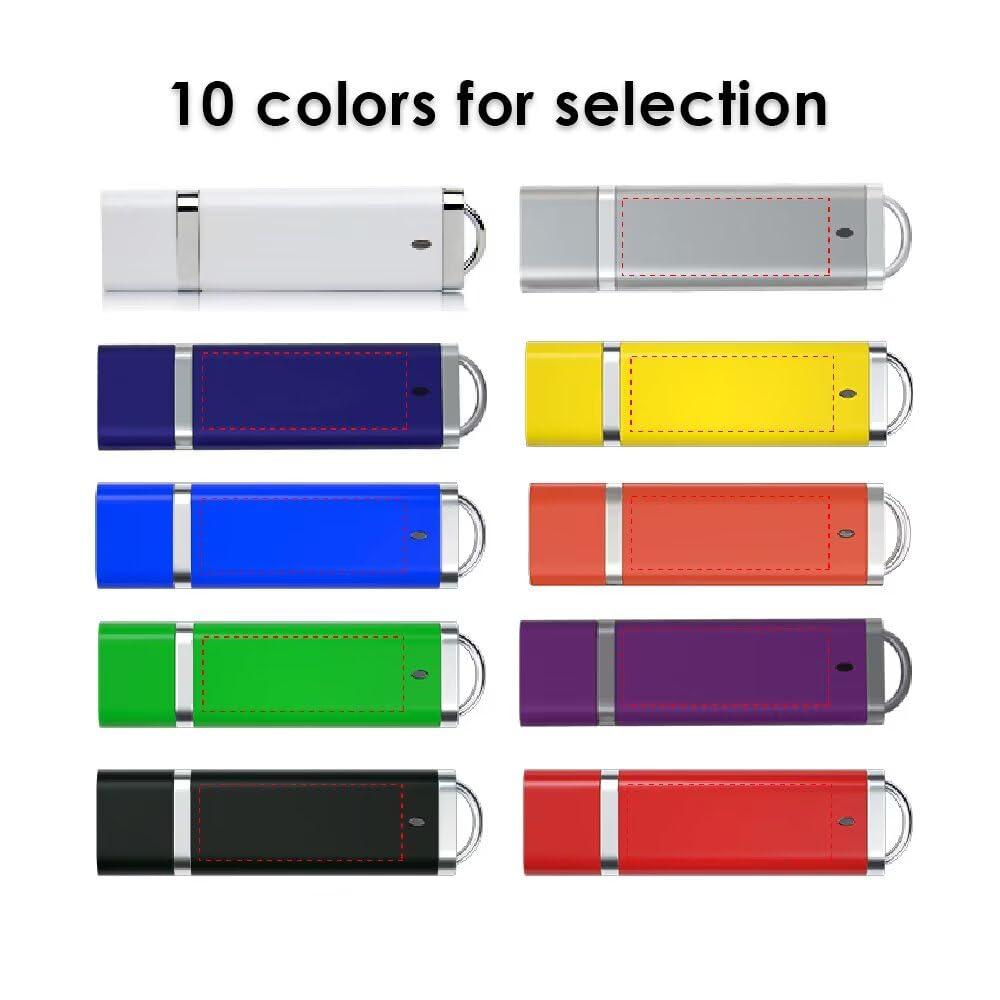 vellgo 50pcs 8GB Custom USB Flash Drive with Personalized Logo for Promotion, Customized USB Thumb Drive, Bespoke Bulk Zip Drive (10 color options)