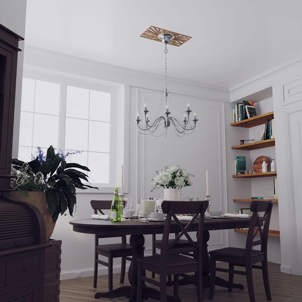 Ekena Millwork Ekena Millwork 34"W x 17"H x 12 5/8"ID x 3/8"T Hoover Wood Fretwork Pierced Ceiling Medallion, Walnut