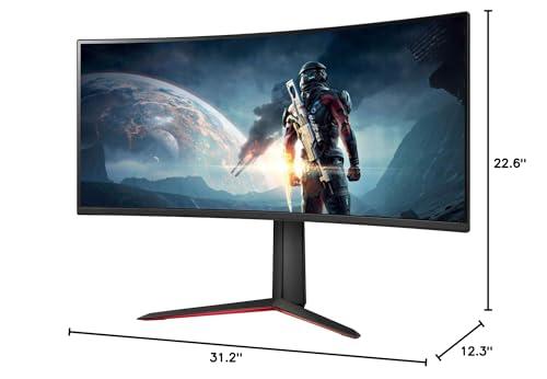 LG LG 34GP63A-B Ultragear 34" Curved QHD (3440 x 1440) HDR 10 160Hz Gaming Monitor, Tilt/Height Adjustable Stand, Display Port and HDMI, AMD FreeSync Premium, Black, WEPGPY