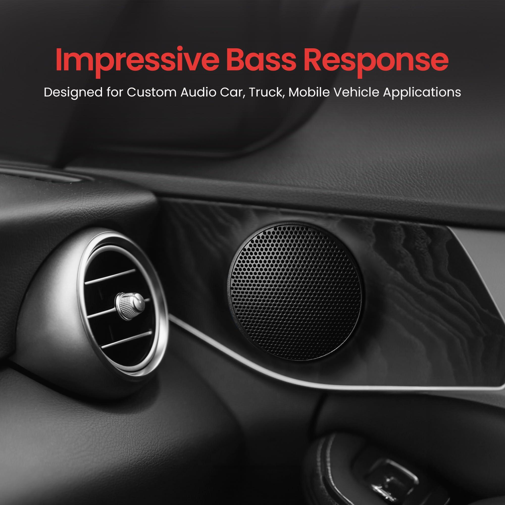 Pyle Pyle Single Voice Coil Car Subwoofer - 3.5 Inches, 20 Watts at 4-Ohm Car Audio Powered Subwoofer, PP Cone with Rubber Edge, High-Powered Car Subwoofer PLMW36