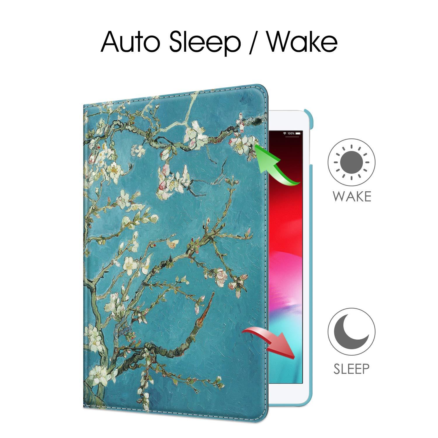 Fintie Fintie Rotating Case for iPad Air (3rd Gen) 10.5\" 2019 / iPad Pro 10.5\" 2017 with Built-in Pencil Holder - 360 Degree Rotating Stand Protective Cover, Auto Sleep/Wake (Blossom)