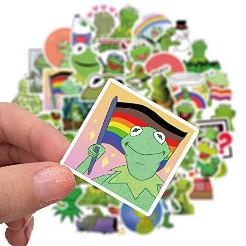 FUNSTERSIN Kermit Frog Meme Funny Stickers for Water Bottles 50pcs Cute Laptop Cars Phone Scrapbook Bike Skateboard Travel Case Bumper