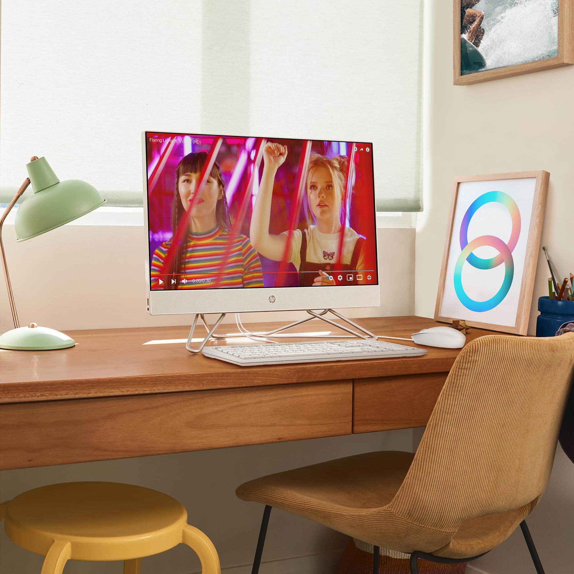 HP HP 24 inch All-in-One Desktop PC, FHD Display, Intel Core i5-1235U, 8 GB SDRAM, 256 GB SSD, Intel UHD Graphics, Windows 11 Home, 24-cb1210 (2024)