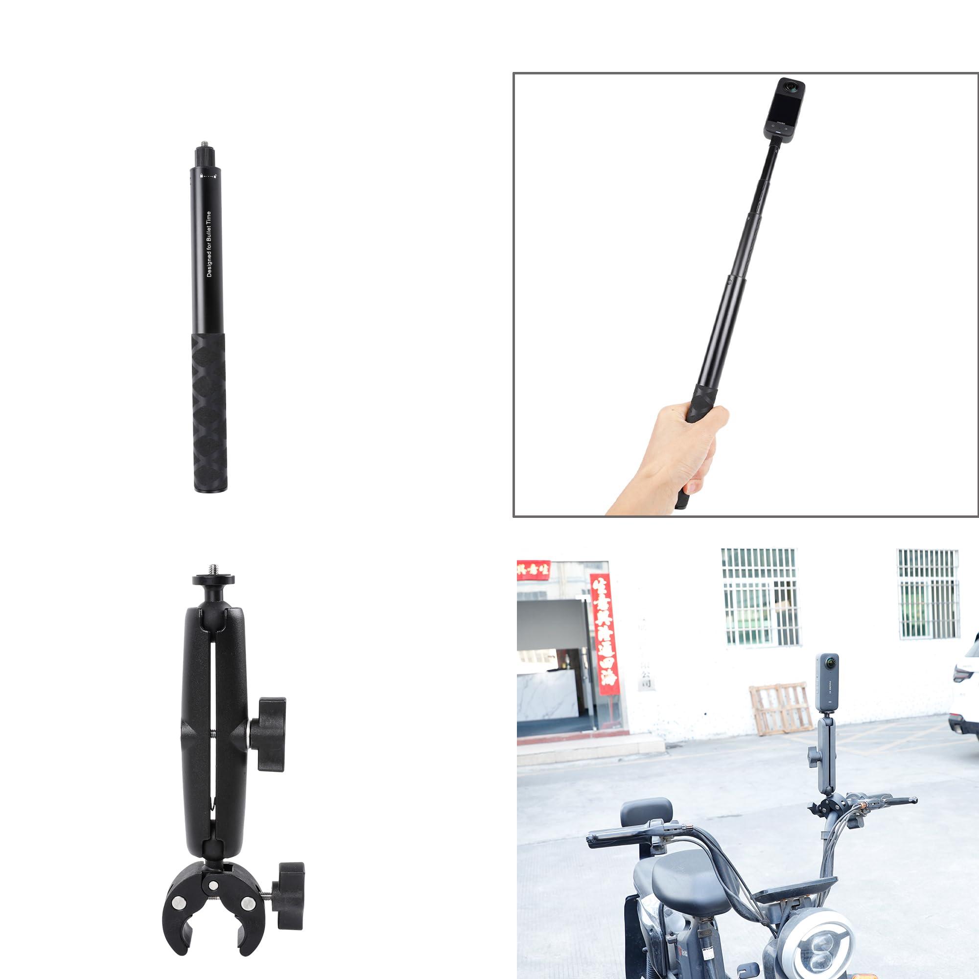 PellKing PellKing Suction Car Mount for Insta360 x4, x3, x2, x,One RS,R Compatible with GoPro Max Camera 5 in 1 Suction Mount Kit for Action Cameras (Includes 44.9-inch Selfie Stick),Car Sun Visor Mount