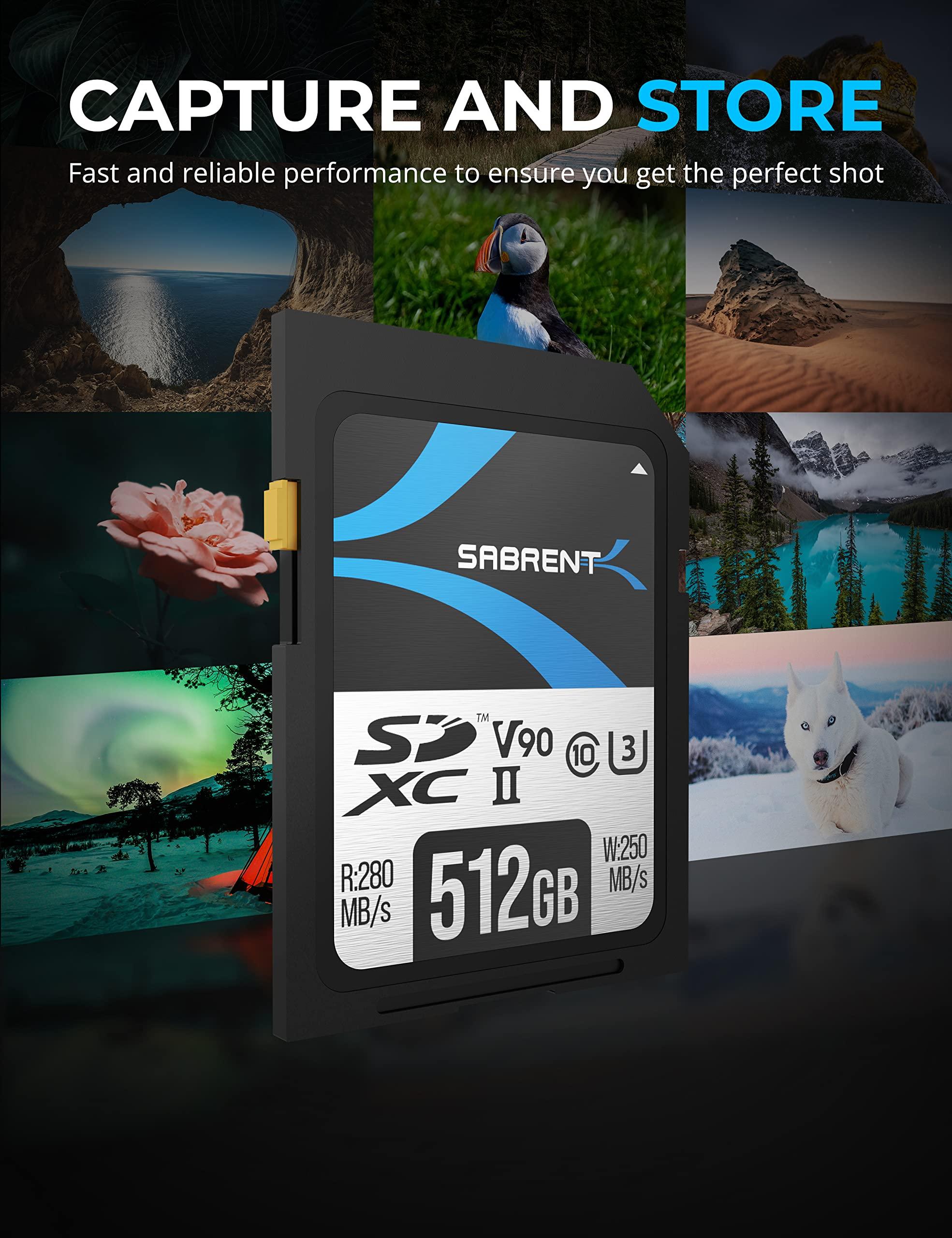 SABRENT SABRENT Rocket v90 512GB SD UHS-II Memory Card R280MB/s W250MB/s (SD-TL90-512GB)