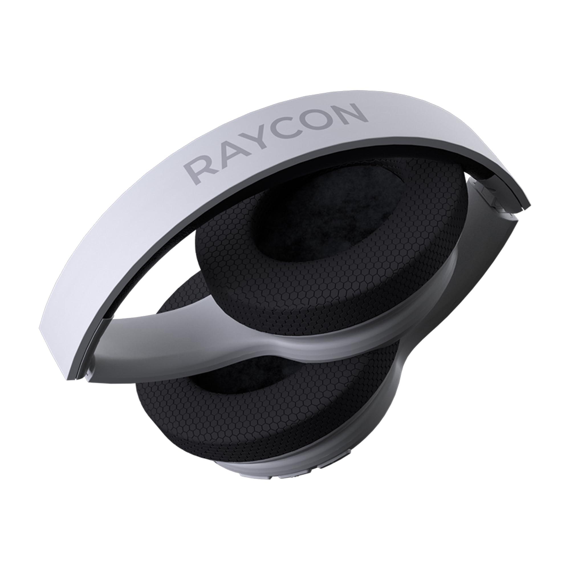 Raycon Raycon Fitness Headphones - Wireless Over-Ear-Headphones with 45 Hours of Battery, Active Noise Cancellation, Awareness Mode, 3 Quick Swap Ear Cushions, IPX4 Water Resistance (White)