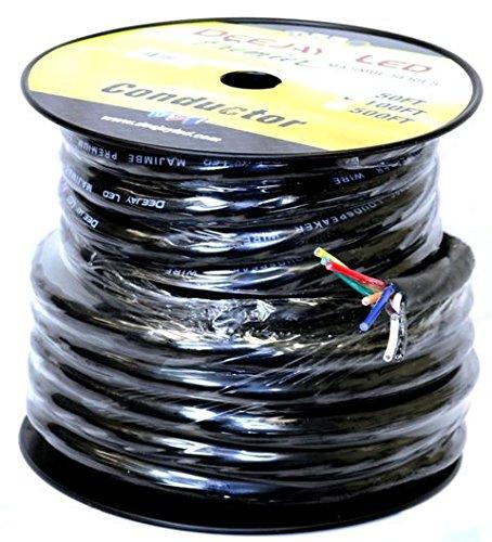 DEEJAY LED Ultimate 100-foot 8-conductor 12 Gauge Stranded Cable With Single Black Jacket Ideal For Speakers And Power Eight-conductors Brown, Black, Red, Yellow, Tan, Blue, Green, White DEEJAY LED TBH128C100