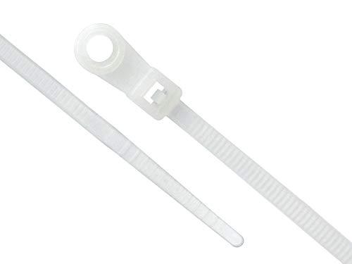 SECURE CABLETIES 4 Inch Natural Mount Head Cable Tie - 100 Pack