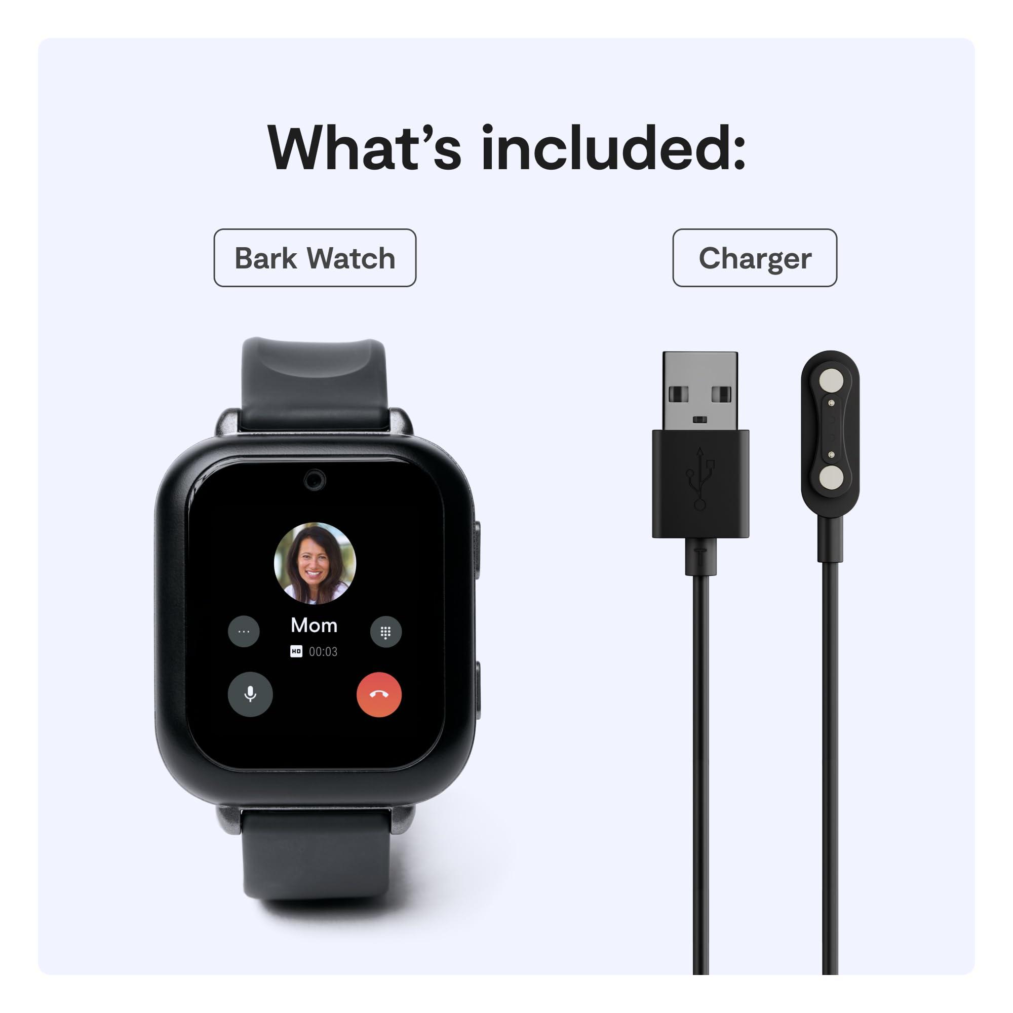 Bark Bark Watch - Safest Smart Watch for Kids - Talk and Text - GPS Tracking - Text, Video, and Phone Monitoring - Manage All Contacts - SOS Button - CV16