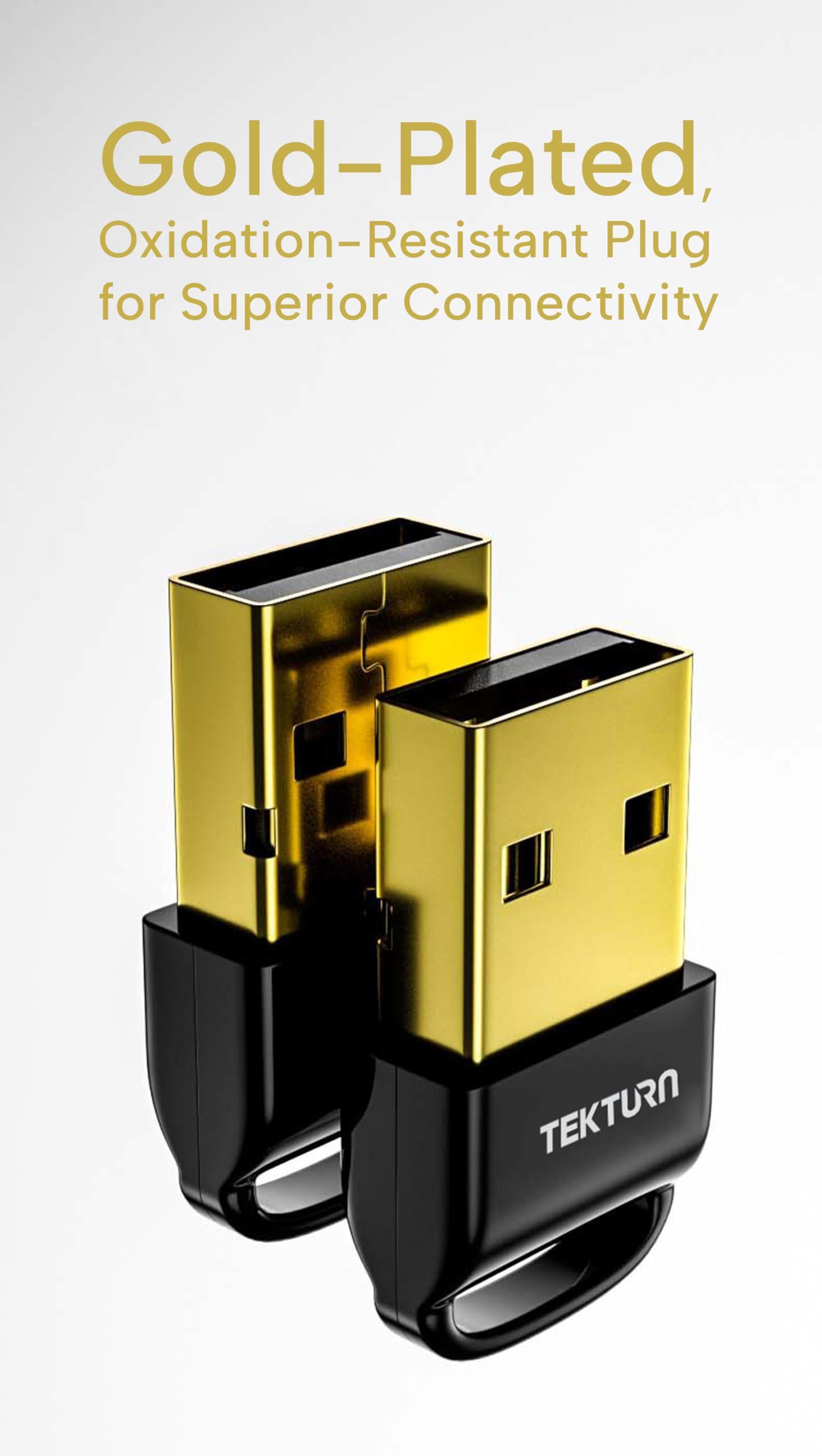 TEKTURN TEKTURN USB Bluetooth 5.3 Adapter: Plug-and-Play, Nano Design, EDR & BLE, Compatible with Windows 11/10/8.1/7, Desktop, Laptop, Supports Headphones, Keyboard, Mouse, Speakers, Printer