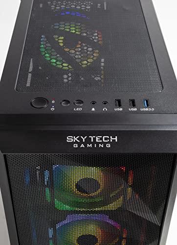Skytech Gaming Skytech Gaming Chronos Mini Gaming PC Desktop AMD Ryzen 5 3600 3.6 GHz, NVIDIA RTX 3050, 500GB NVME SSD, 16GB DDR4 RAM 3200, 600W Gold PSU, Wi-Fi, Windows 11 Home 64-bit