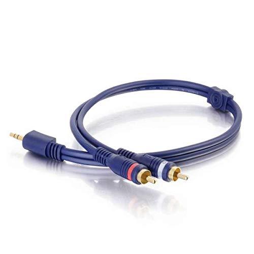 C2G C2G Legrand 3.5MM to RCA Y-Cable, 25 Foot Y Splitter Audio Cable RCA, Blue 3.5MM to RCA Audio Cable, 1 Count, C2G 40616