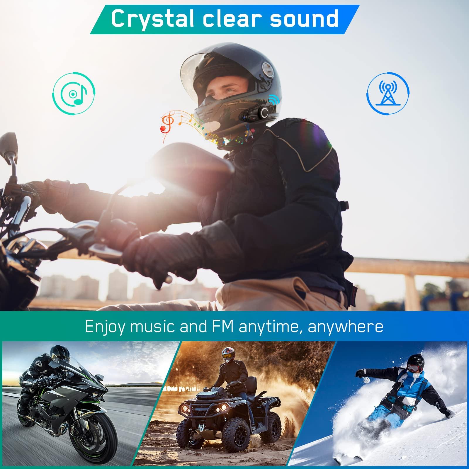 MAXTO MAXTO Motorcycle Bluetooth Headset with Camera 1080P HD, M3 Upgraded 360Adjustable Clip, 6 Riders 3280Ft Motorcycle Communication Systems Group Intercoms, WiFi Transit/FM funtion, IP65 Waterproof