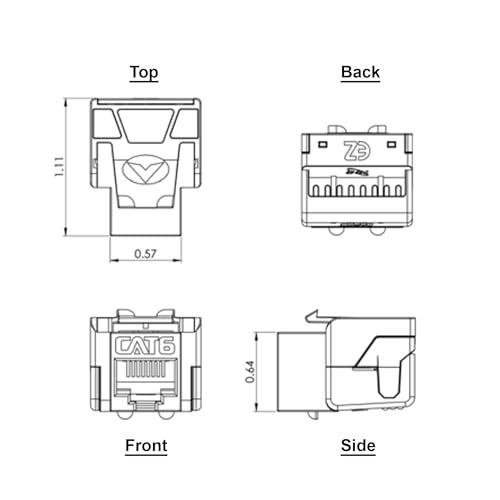 ICC ICC CAT6 EZ Keystone Jack 25-Pack with JackEasy Termination Tool Bundle - RJ45 Ethernet Cable Connectors, PoE++ Rated, UL Listed - Cat6a, Cat6, Cat5e, and Voice Keystone Jacks