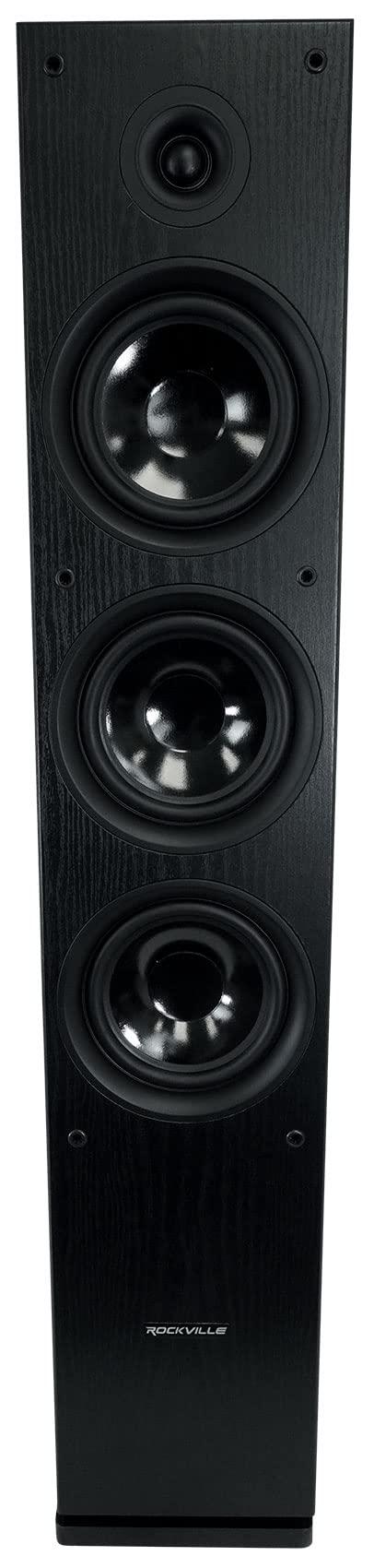 Rockville Rockville (2) RockTower 68B Black Home Audio Tower Speakers Passive 8 Ohm