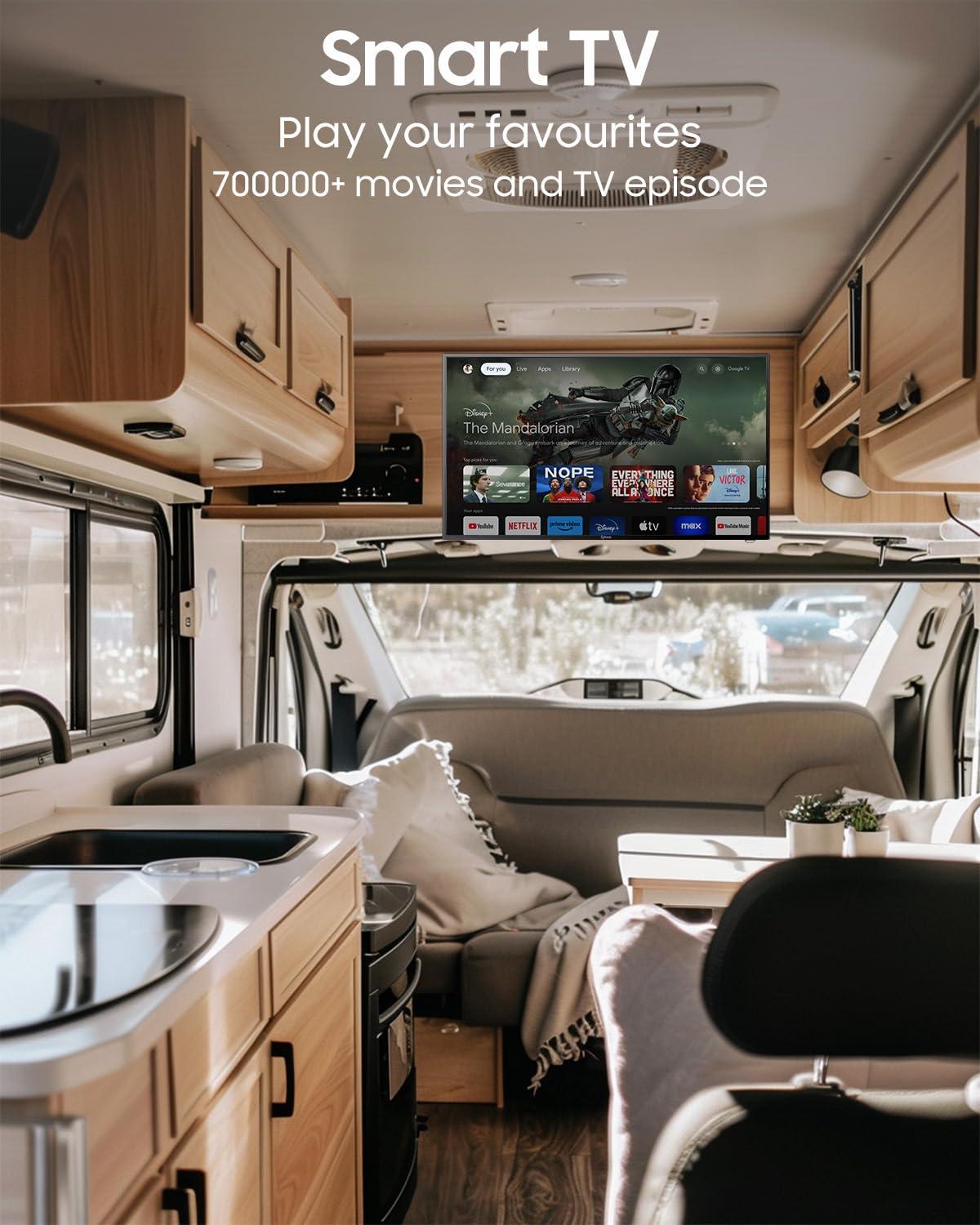 SYLVOX SYLVOX Smart RV TV, 40'' 12 Volt TV for RVs, 1080P FHD Compatibility with Google TV & Google Assitant, Bulit in App Store, Screencast, Small Smart Television for RVs, Campers, Boats and More