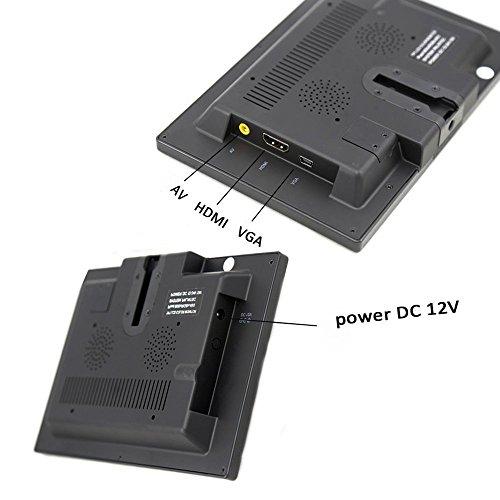 CAMECHO CAMECHO 9 Inch LCD Monitor HD Color Screen, 2 Video Input/HDMI/VGA, Support Car Backup, Mini PC Display, CCTV, Home Security, with Remote Control