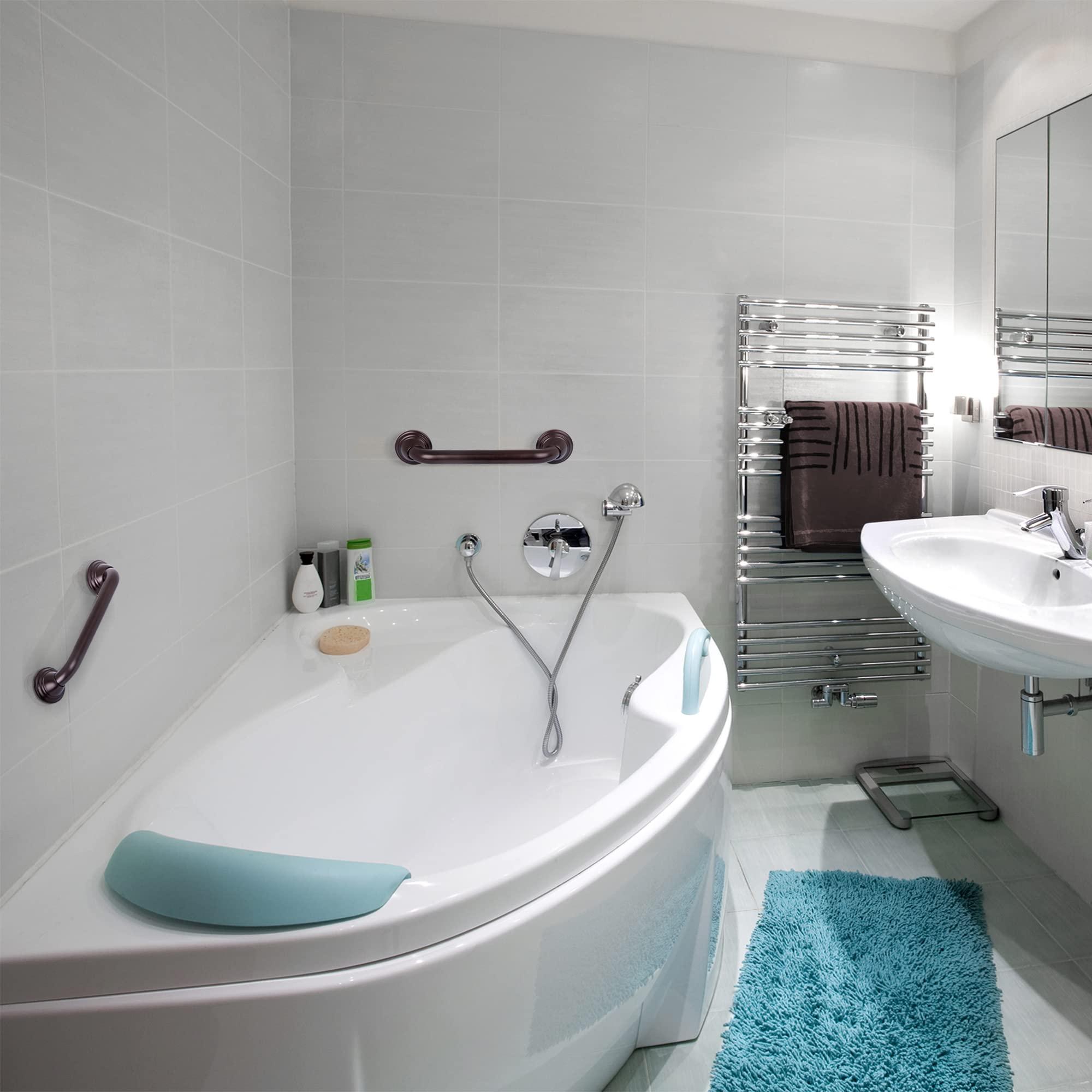 Utopia Alley Decorative Shower Grab Bar - 12\" Bathroom Grab Bars for Seniors - Non-Slip Bathroom and Household Handicap Safety Bar (Oil Rubbed Bronze)