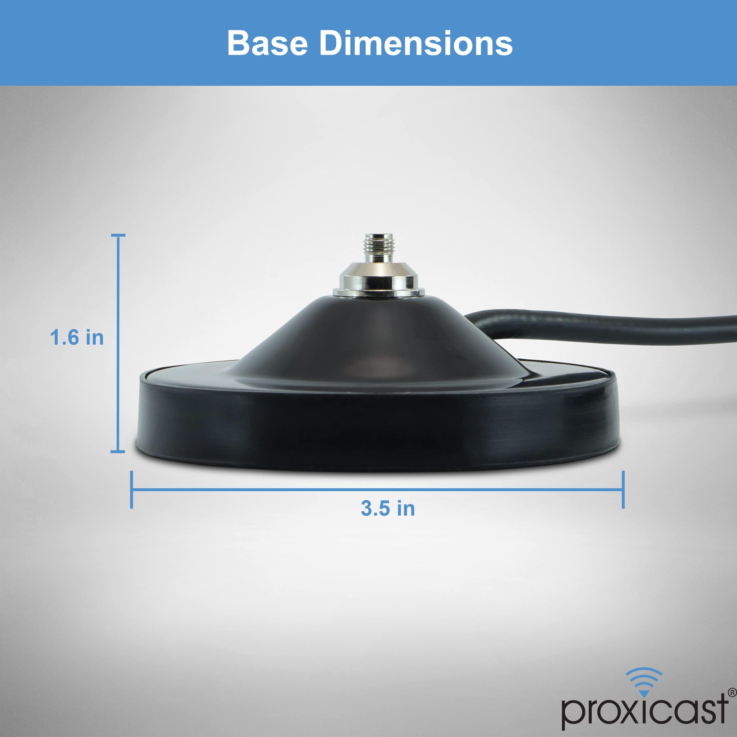 Proxicast Proxicast Pro-Grade 3.5-Inch Magnetic Antenna Base (SMA Jack/SMA Plug + TS9 Adapter) - 6.5 Foot Coax Lead - for 4G/5G Cellular, Ham, ADS-B, GPS Antennas (ANT-120-MB5)