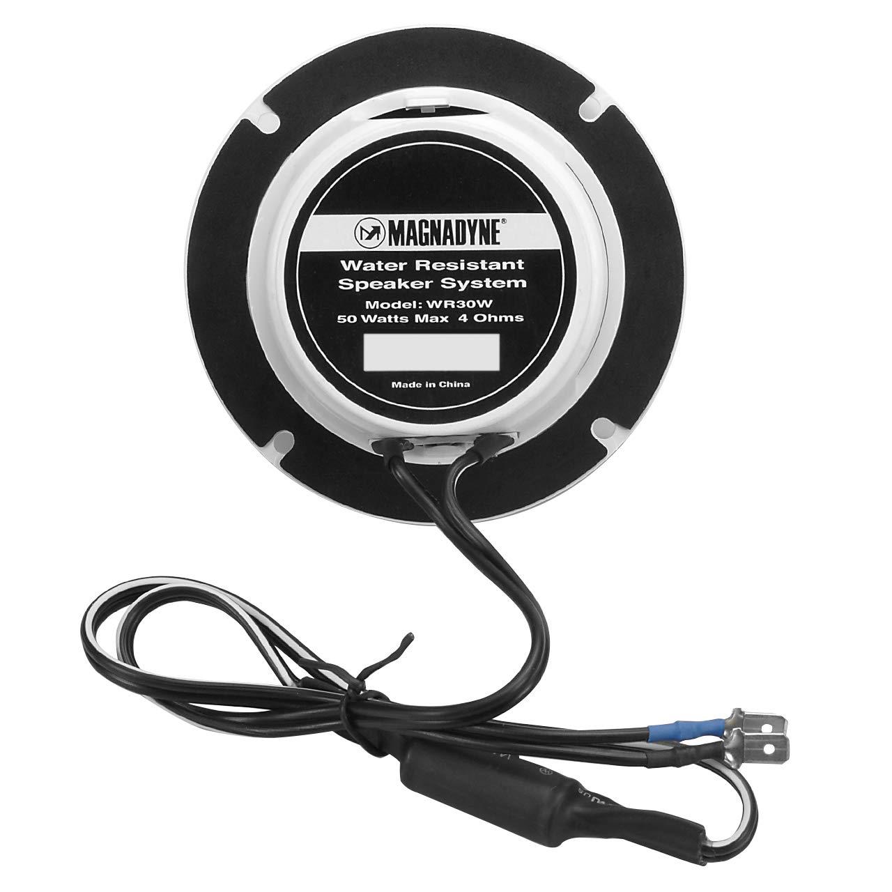 Magnadyne 3 Water Resistant Speakers Dual Cone 50 Watts for Marine, RVs, & Hot Tubs Grills Included - Pair