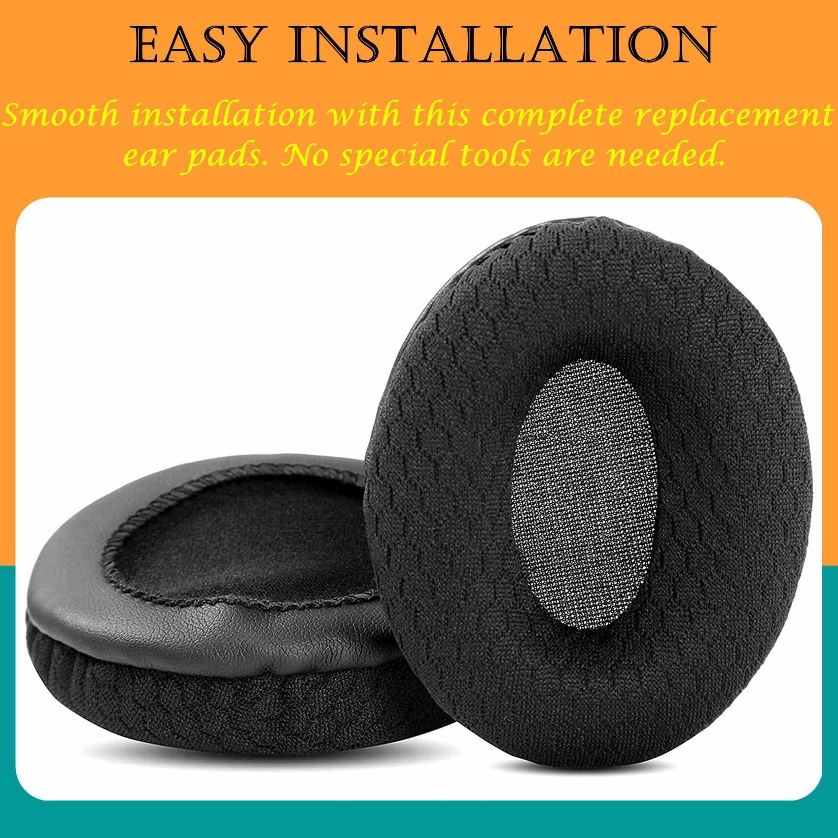 TaiZiChangQin TaiZiChangQin NC100 Upgrade Ear Pads Ear Cushions Replacement Compatible with JVC HA-NC100 NC100 HA NC100 Headphone ( Fabric Earpads Black )