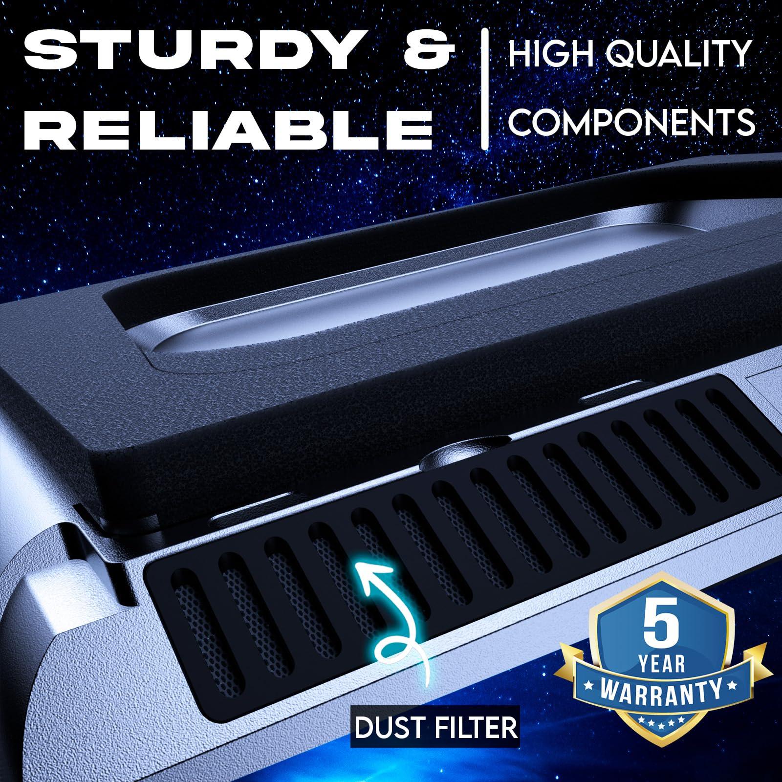 KLIM KLIM Everest Laptop Cooling Pad | New Version 2024 | Powerful Turbo-Fan 4300 RPM Laptop Cooler | Sealed Foam for Maximum Performance | Avoid Overheating and Protect Your Gaming Laptop | 14-17.3 in