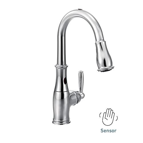 Moen Moen 7185EC Brantford Motionsense Two-Sensor Touchless One-Handle High Arc Pulldown Kitchen Faucet Featuring Reflex, Chrome