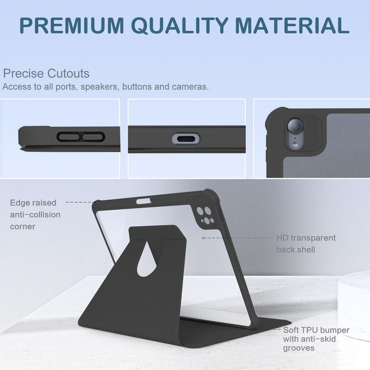 SuSuTiFy Personalized Custom Case for iPad Air 2nd Gen 2014 / Air 1st Gen 2013 9.7 Inch with Pencil Holder,Collage Picture Photo 360 Degree Rotating Folio Stand Cover,Premium Shockproof Auto Wake/Sleep,Grey