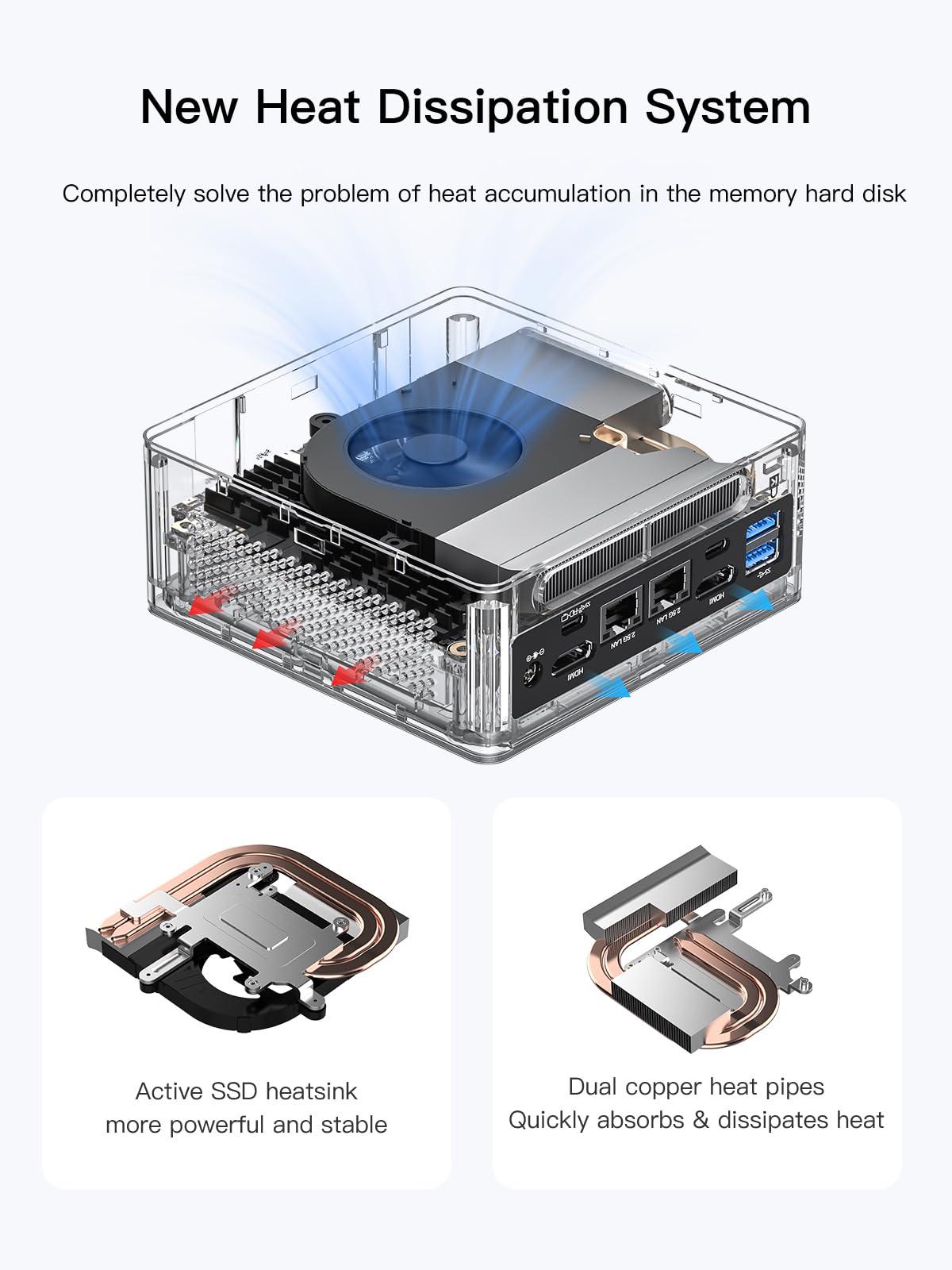 MINISFORUM MINISFORUM NAB9 Intel Core i9-12900HK(14C/20T, up to 5.0GHz) Mini PC 32GB RAM 1TB SSD, 2x HDMI | 2x USB-C Four 4K@60Hz Video Outputs Small, 2x2.5G RJ45, 4x USB3.2 Intel Iris Xe Graphics Micro Computer