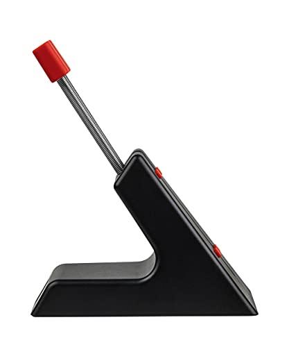 Arozzi Arozzi - Ancora Mouse Bungee with Snug Cord Holder, Rubber Feet, Extendable Spring and Weighted for Stability - Black with Red Accents