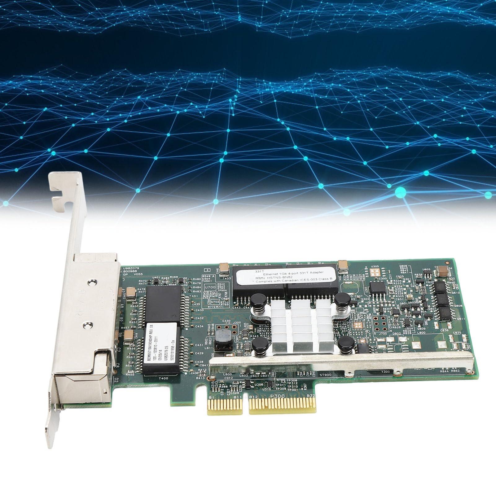 Generic PCIe Gigabit Network Card, Network Server Adapter for BCM95719 Chip,4 Port PCI Express Ethernet Adapter for Desktop PC, Multifunction Support