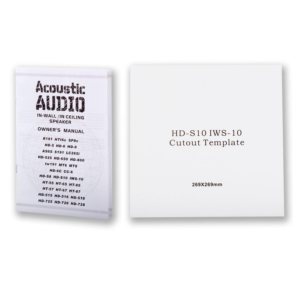 Acoustic Audio by Goldwood Acoustic Audio HD-S10 in Wall 10\" Home Theater Passive Subwoofers 3 Speaker and 3 Amplifier Set