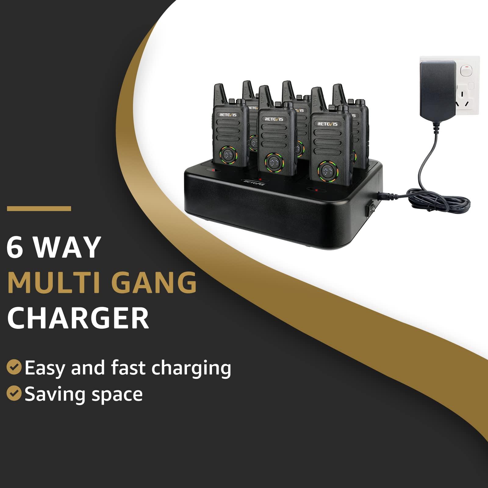 Retevis Retevis RT22S 2 Way Radios Rechargeable with Earpiece(6 Pack) and Rubber Ring