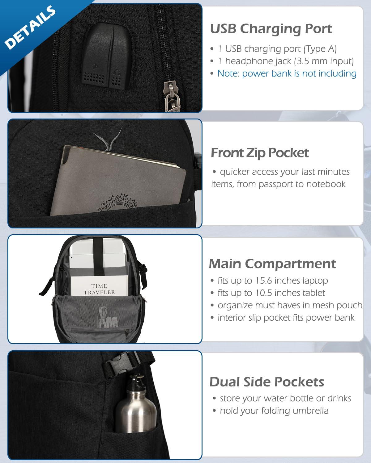 Hynes Eagle Hynes Eagle 2 in 1 Travel Backpack 22 inches Carry on Luggage 63L Rolling Backpack for Men Women with Packing Cubes 3PCS Set Black Waist Pack Beige