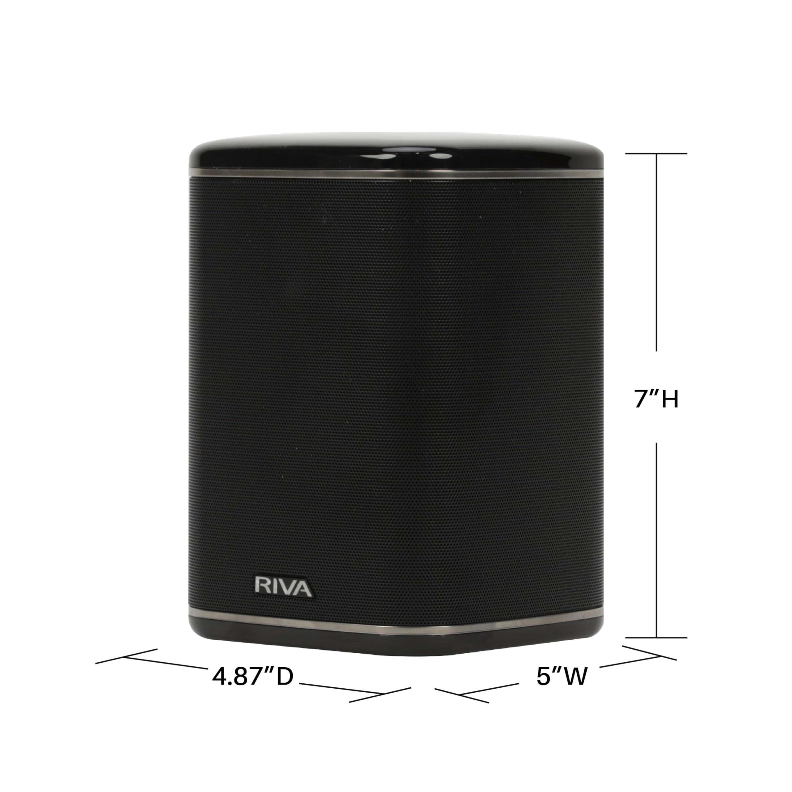 RIVA RIVA Upgraded Arena Wireless Smart Hi-Fi Speaker, 6 Drivers, 50W, Multiroom Music System, Support Airplay 2, Chromecast, Spotify Streaming, Wi-Fi, Bluetooth (Black)