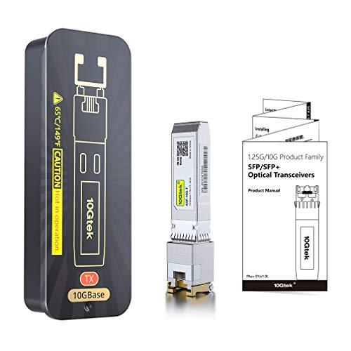 10Gtek 10GBase-T SFP+ to RJ-45 Transceiver, 10Gbe SFP+ to Copper Ethernet Module for Mikrotik S-RJ01, TP-Link TL-SM5310-T, Ubiquiti UniFi UF-RJ45-10G and More, RJ-45 SFP+ CAT.6a, up to 30-Meter