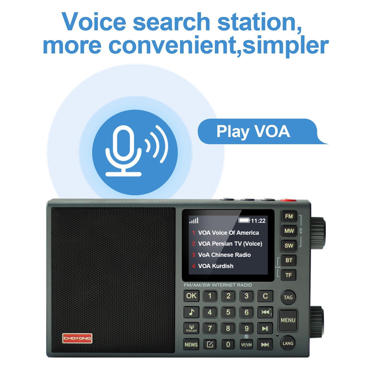 CHOYONG CHOYONG LC90 Mini Multi-Band Smart Internet Radio Portable WiF/4G,AM/FM,Longwave & Shortwave Radio with SSB Single Side Band,Bluetooth,TF Card,All World Radios,Digital Radio,Small Radio choyoung