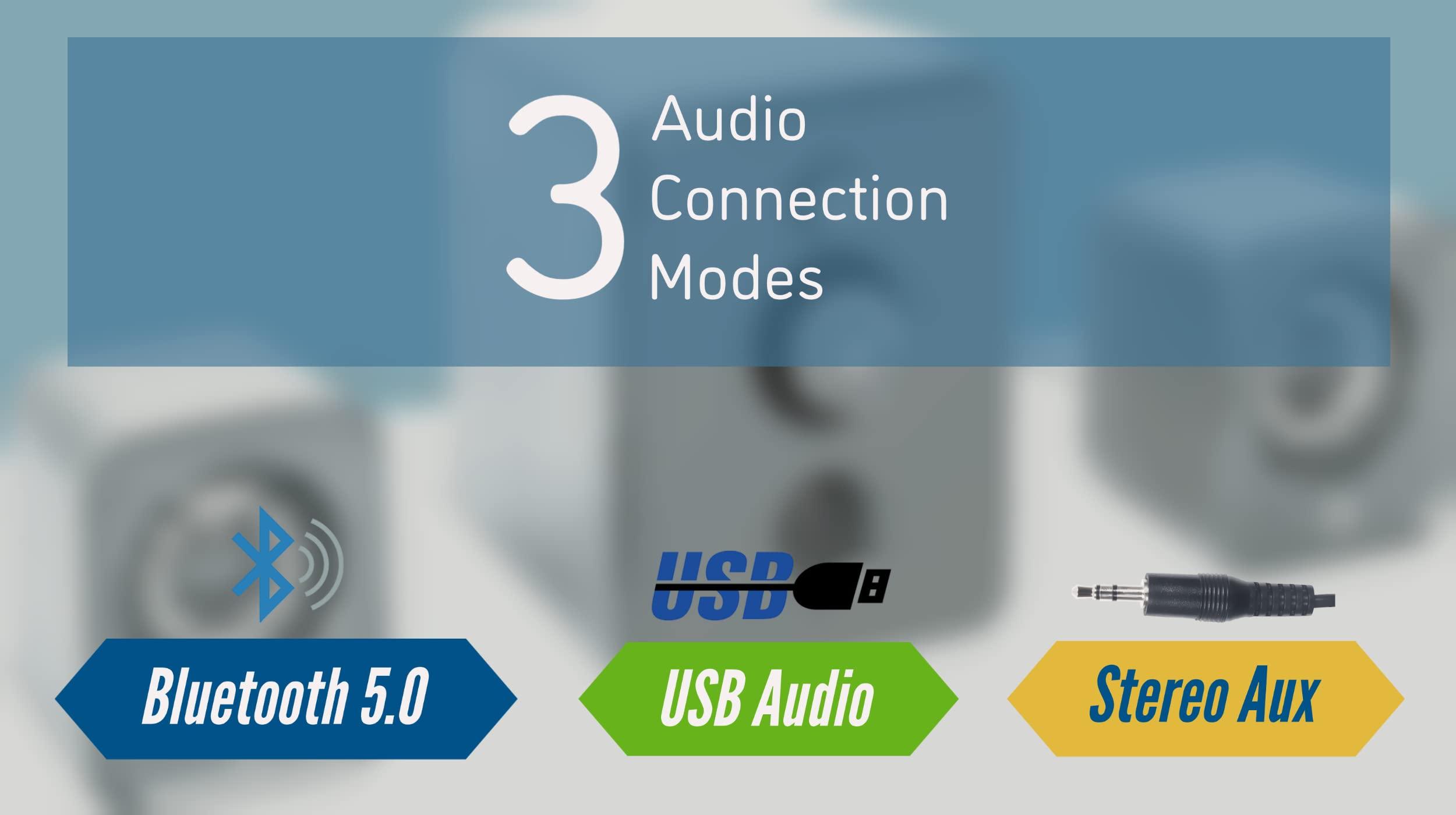 MANHATTAN MANHATTAN Bluetooth USB Powered 2.1 Stereo Speaker System - with Subwoofer and 2 Small Satellite Speakers, 3 Audio Connection Modes - for Computer, PC, Laptop, Desktop - 3 Yr Mfg Warranty - 167345