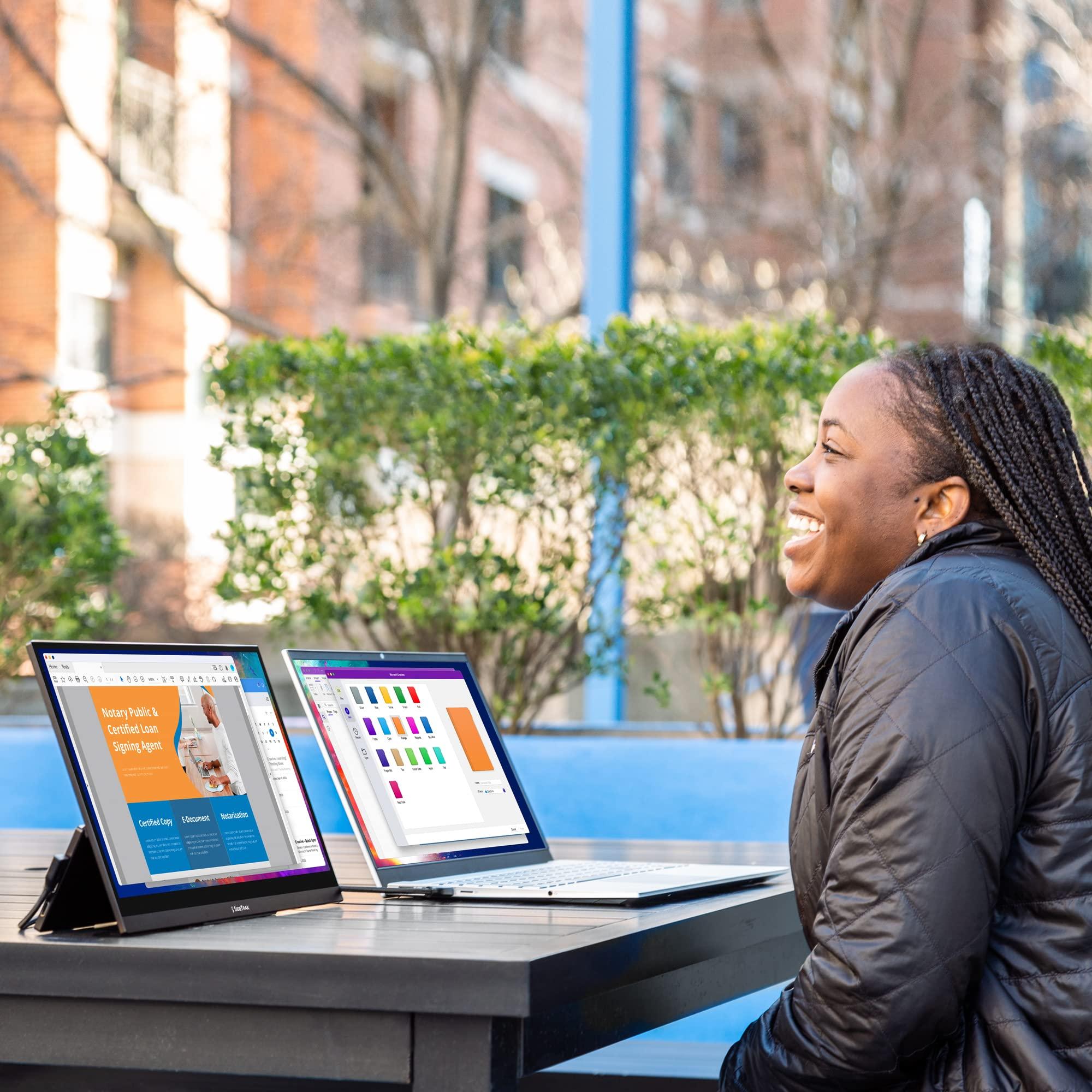 SideTrak SideTrak Solo Pro 15.8\" Touchscreen Portable Monitor for Laptop | FHD LED IPS Dual Display, 10-Point Touch, USB-C & HDMI Laptop Screen Extender for Mac, PC, Chrome, HDR (Touchscreen)