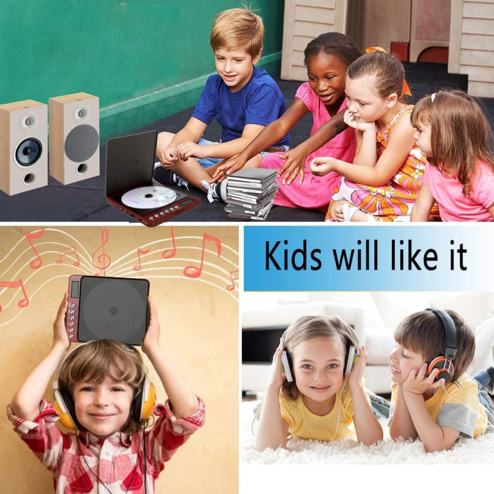 MONODEAL Portable CD Player with Headphones, Monodeal CW605 Compact Design CD Player with LCD Disply, Anti-Skip Personal CD Player for Car, Rechargeable CD Player for Music Audiobook Listening