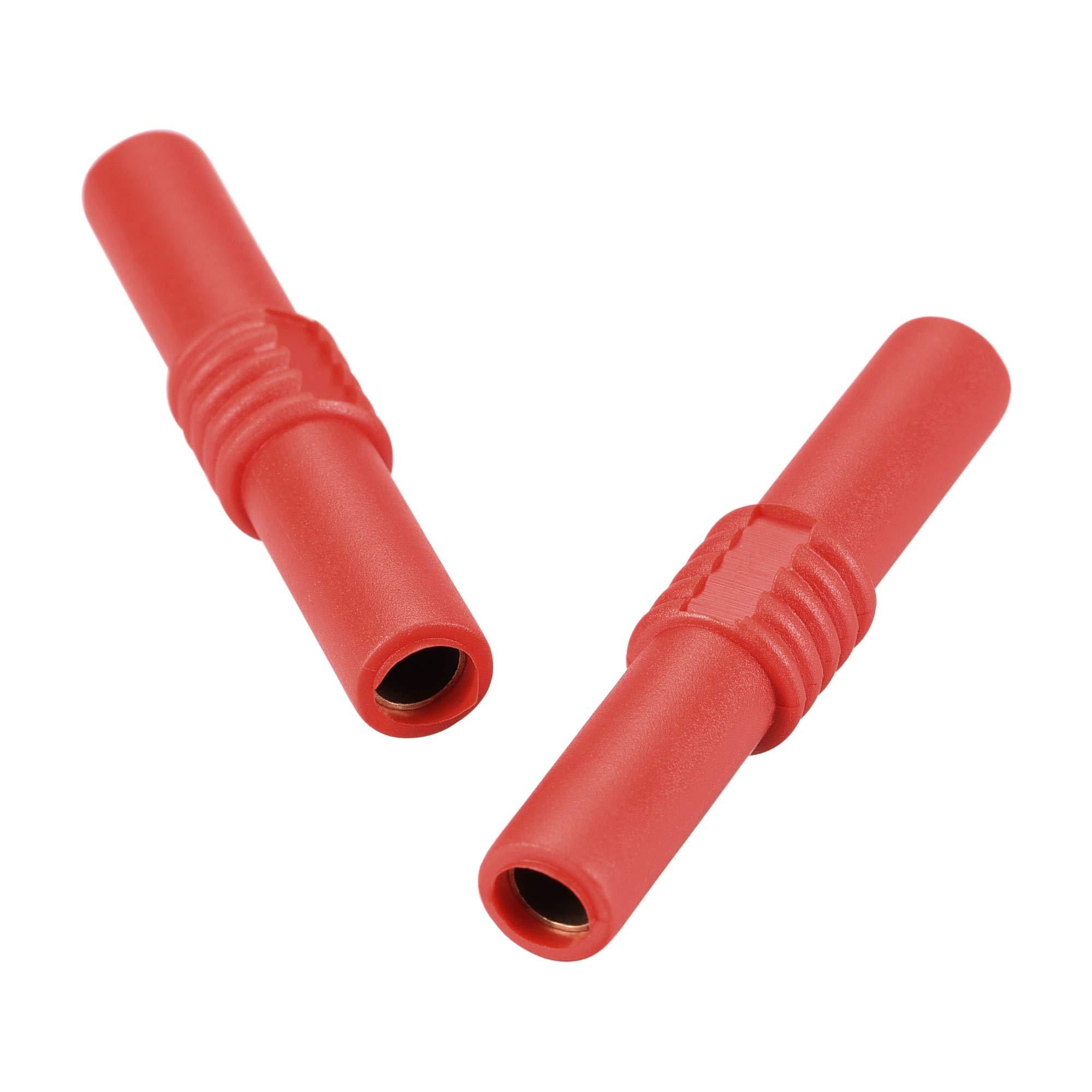 uxcell uxcell 4mm Banana Speaker Plug Female to Female Converter Jack Socket Connector 10A 10pcs Red Black