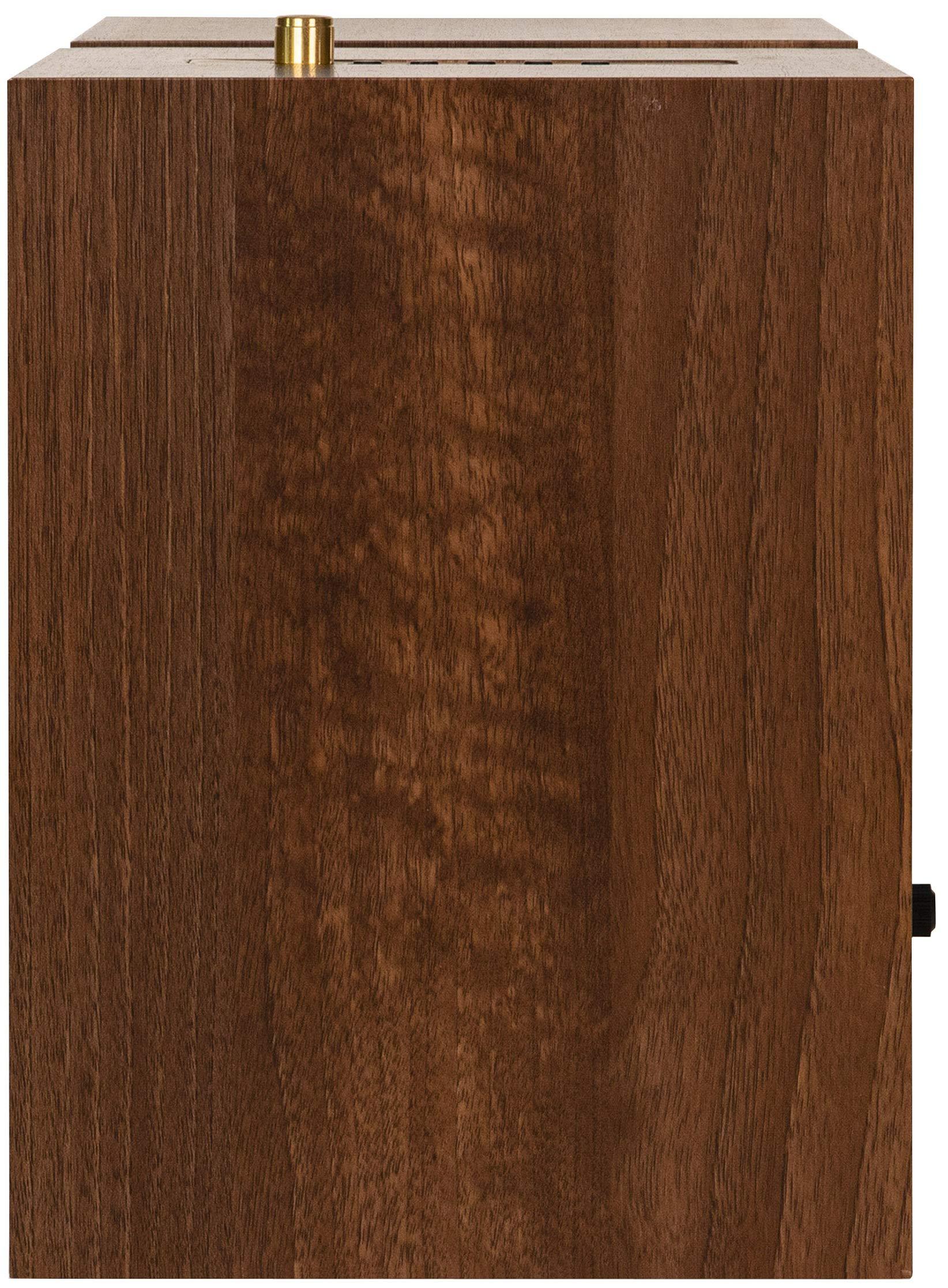 Crosley Crosley S200A-WA 4" Active Powered Bluetooth Stereo Speakers with Optical, USB, and Aux Connections, Walnut