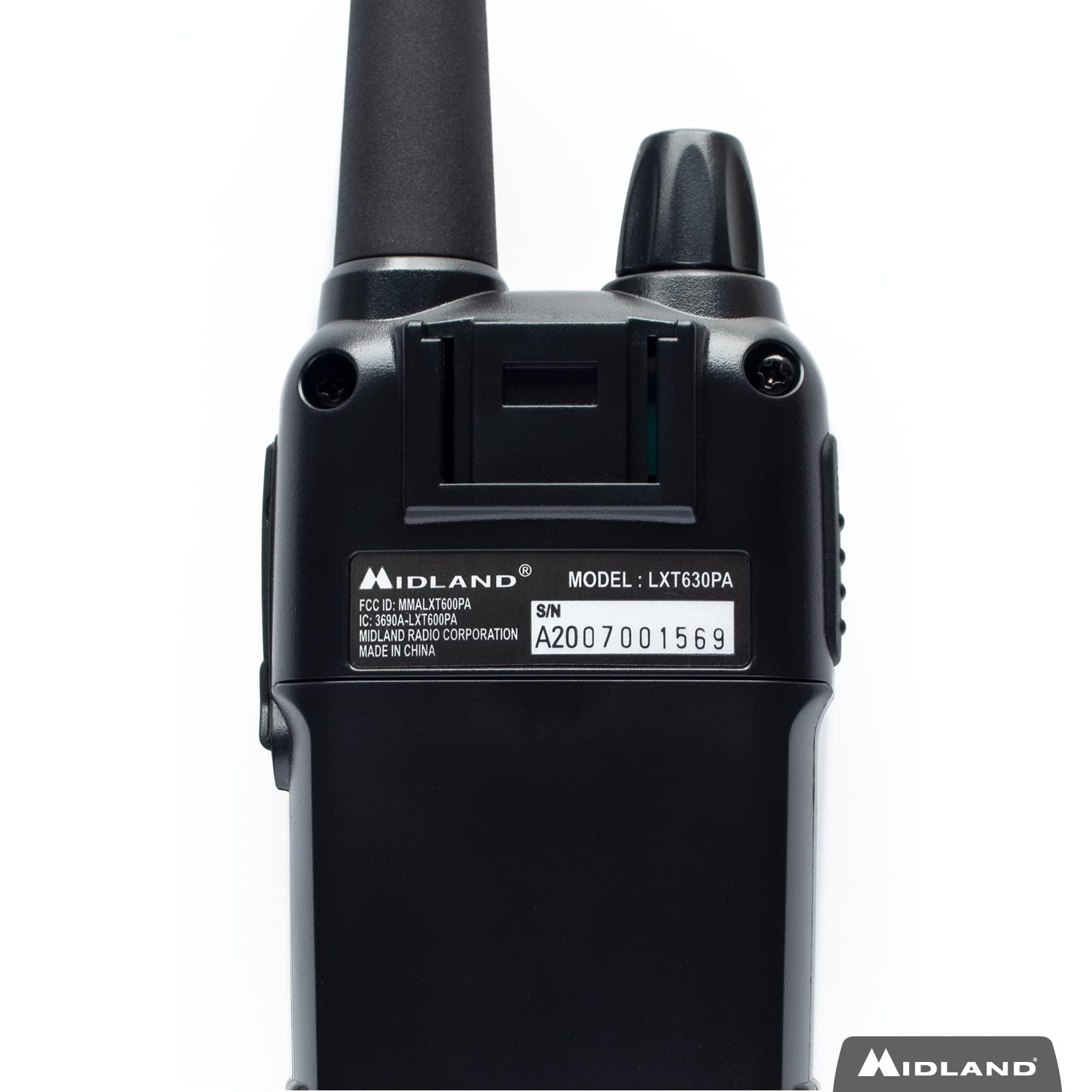 Midland Midland - LXT600VP3 Long Range Walkie Talkie - FRS Two-Way Small Business Radio Rechargeable Portable- UTV Accessories with NOAA Weather Scan + Alert, and 36 Channels (Yellow/Black, 2 Radios)
