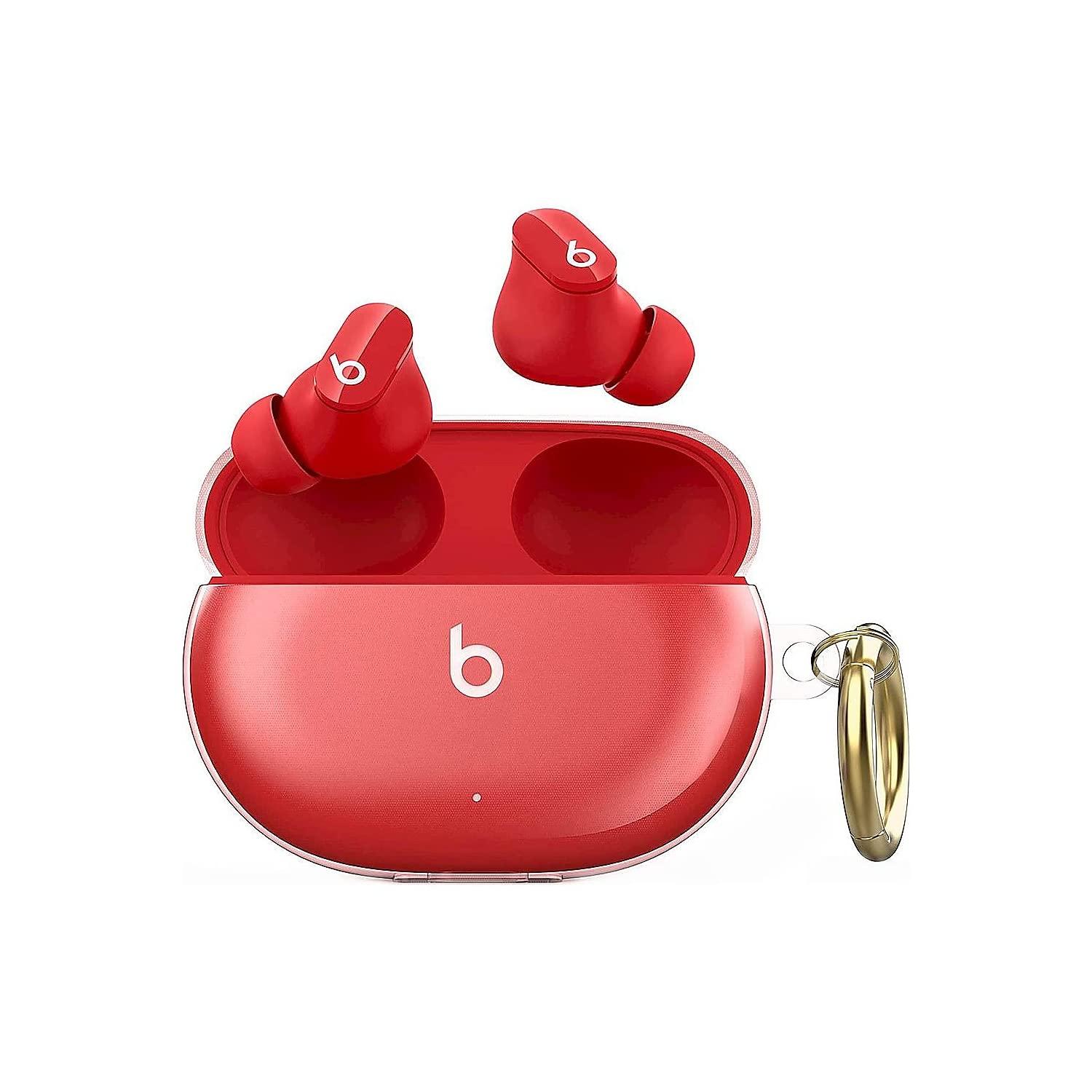 ZERODAMAGE SAHARA CASE ZeroDamage Sahara Case Hybrid Flex Case Compatible with Dr. Dre Studio Buds 2021 [Rugged] Full Body Protection Antislip Grip Slim with Keychain (Transparent Pink)