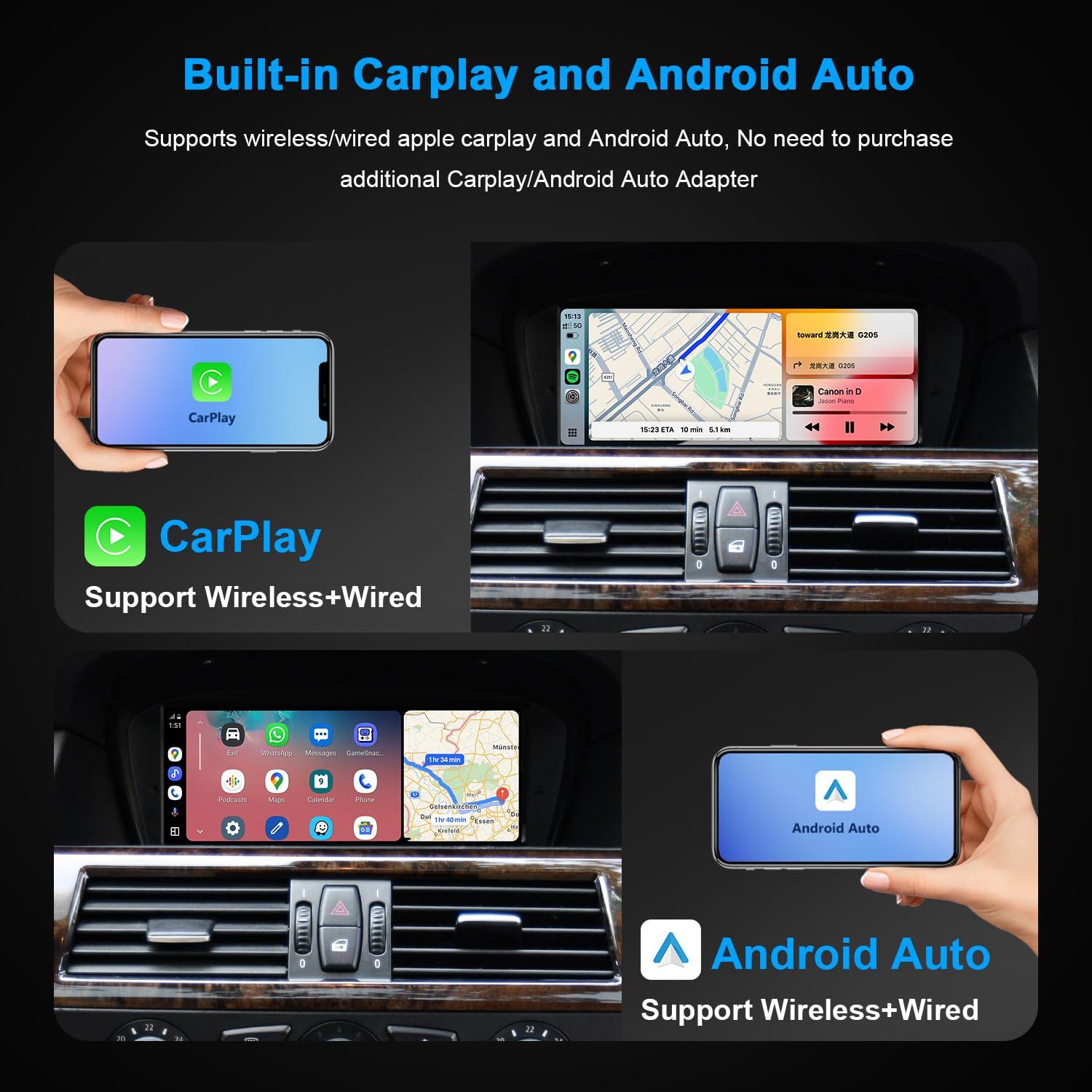 PEMP PEMP 8.8" Linux Screen for BMW E60 E90 CCC Wired and Wireless CarPlay Retrofit Android Auto Display Mirror Link Car Radio Bluetooth Video Player Head Unit (2005-2010)