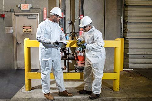 International Enviroguard International Enviroguard Standard Weight 3 Layer SMS General Protective Coverall for General Cleanup (White) Elastic Wrist and Open Ankle, 3XL, (25 per case)