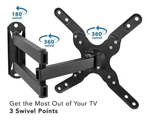 Mount-It! Mount-It! TV Wall Mount Monitor Bracket with Full Motion Articulating Tilt Arm, 15" Extension Arm Fits 17 19 20 22 23 24 26 27 28 29 30 32 35 37 39 42 47 LCD LED Displays up to VESA 200x200