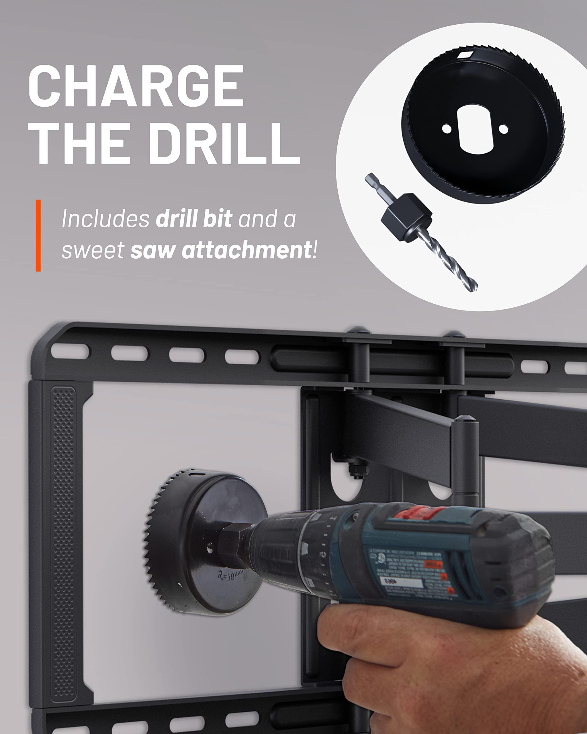 ECHOGEAR ECHOGEAR XL Full Motion TV Mount & in Wall Cable Management Kit