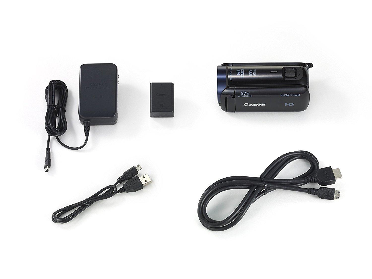 Canon Canon VIXIA HF R600 Full HD Camcorder with 3 inch Touchscreen and 57x Advanced Zoom - Black (Renewed)